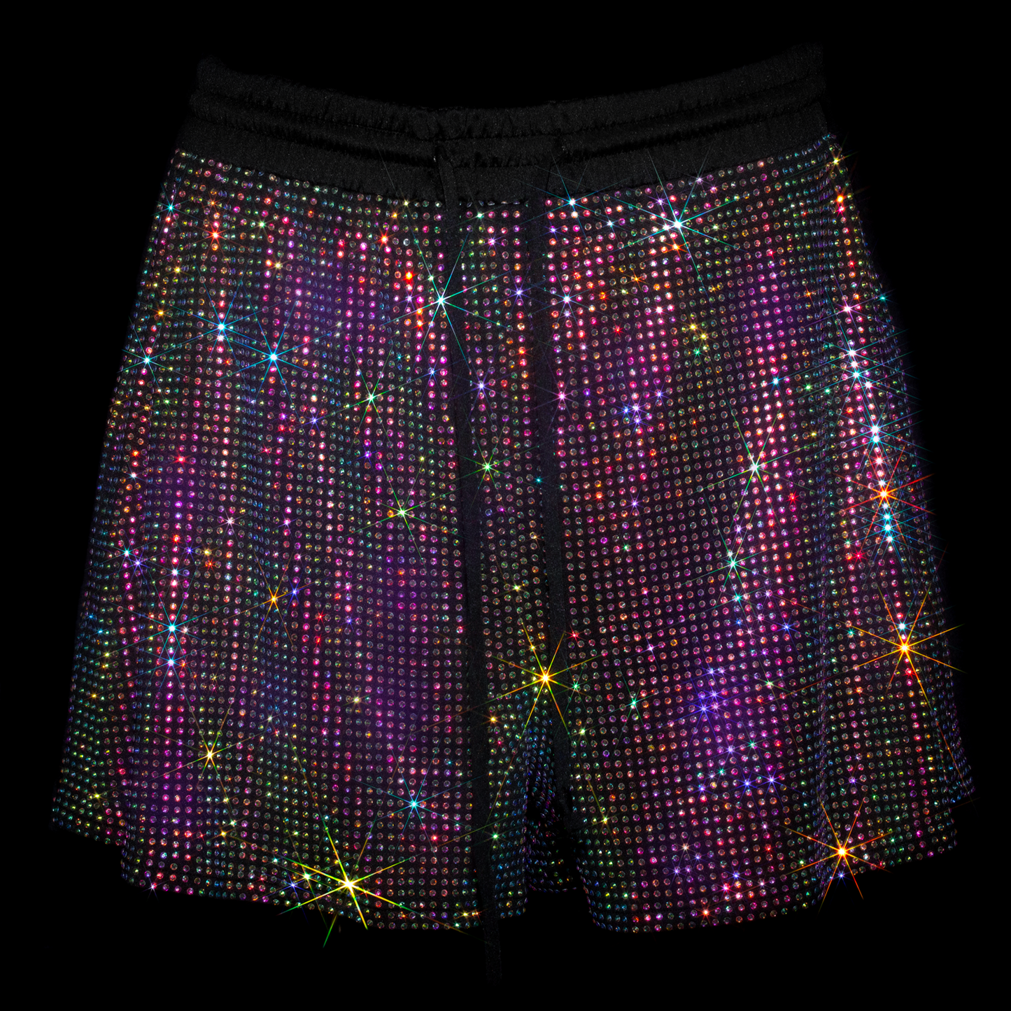 BLACK + AB CRYSTALLIZED UNISEX SHORTS