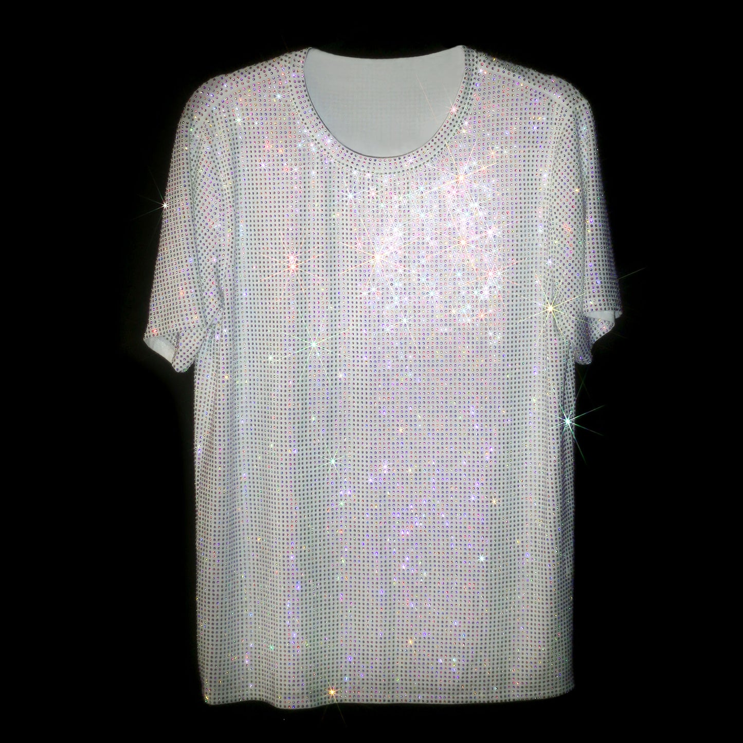WHITE + AB CRYSTALLIZED UNISEX T-SHIRT