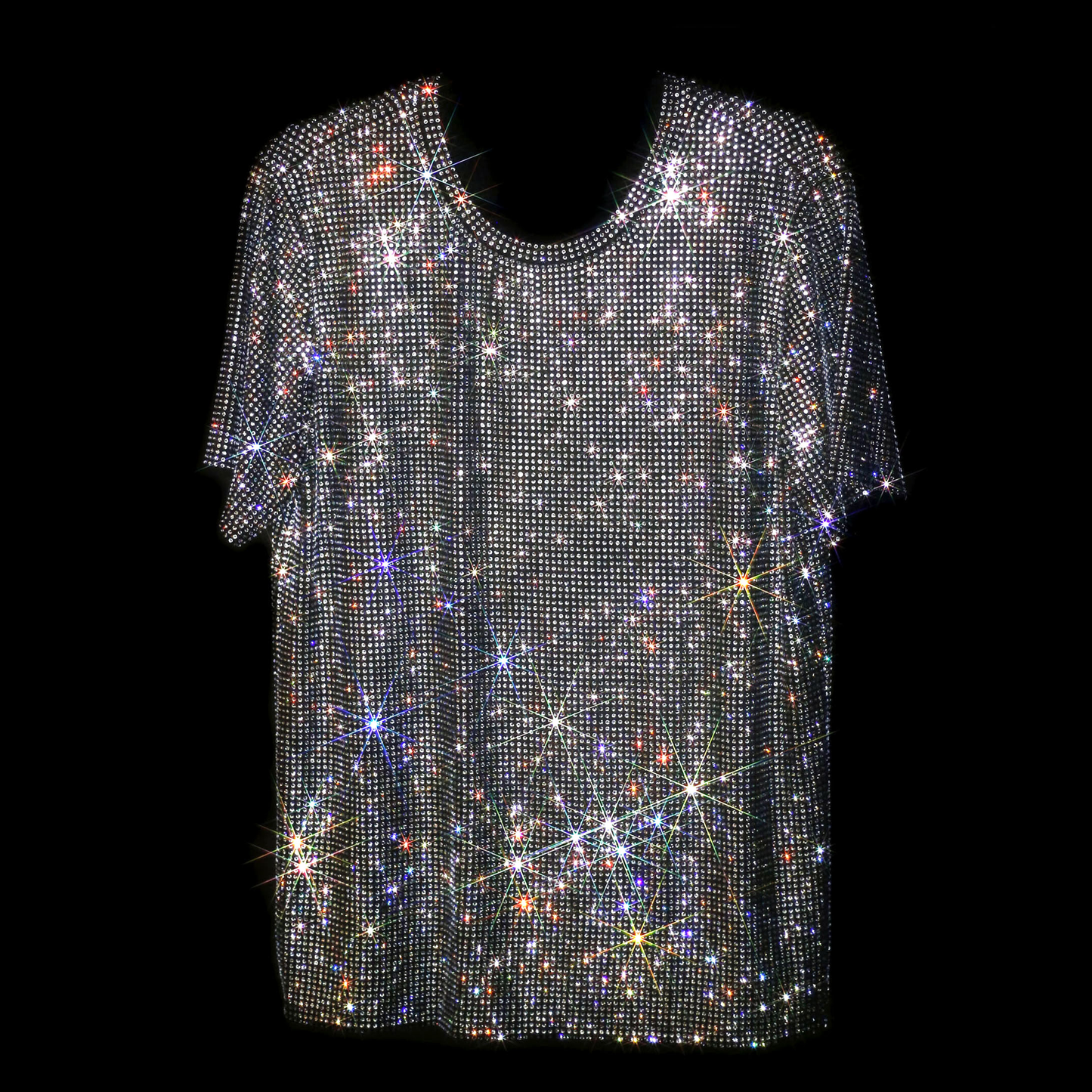 BLACK + CLEAR CRYSTALLIZED UNISEX T-SHIRT