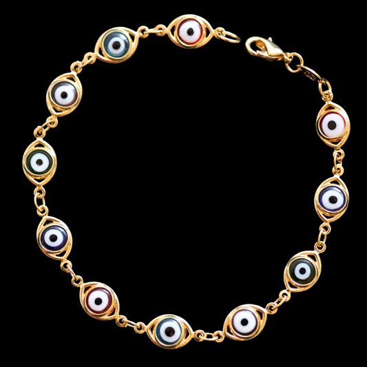 MULTICOLOR EVIL EYE BRACELET