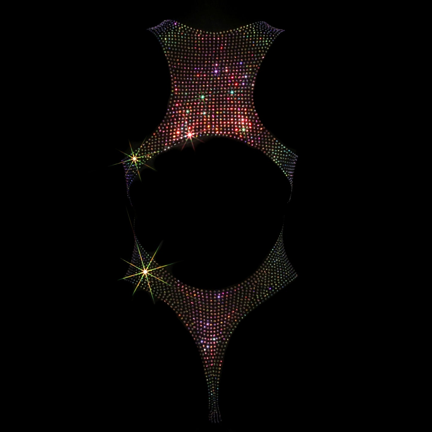 BLACK + AB CRYSTALLIZED LEOTARD