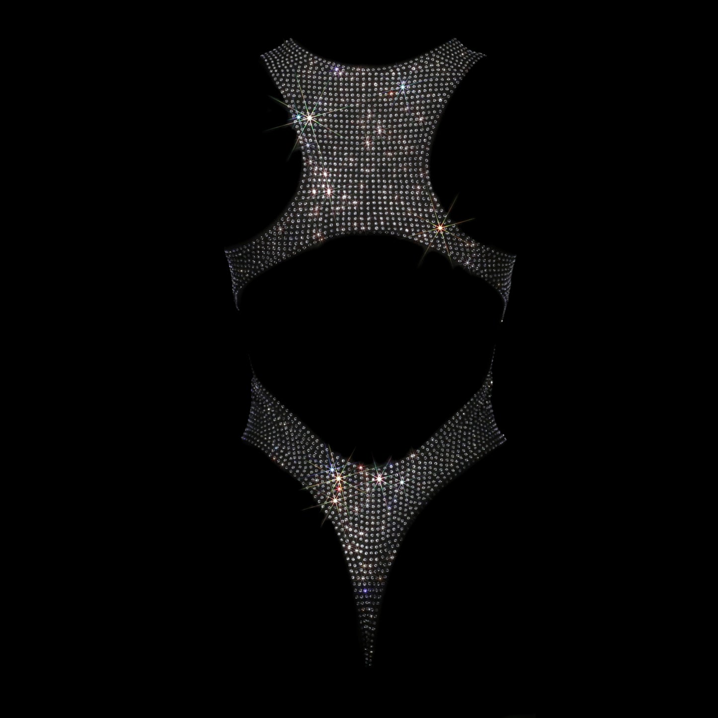 BLACK + CLEAR CRYSTALLIZED LEOTARD