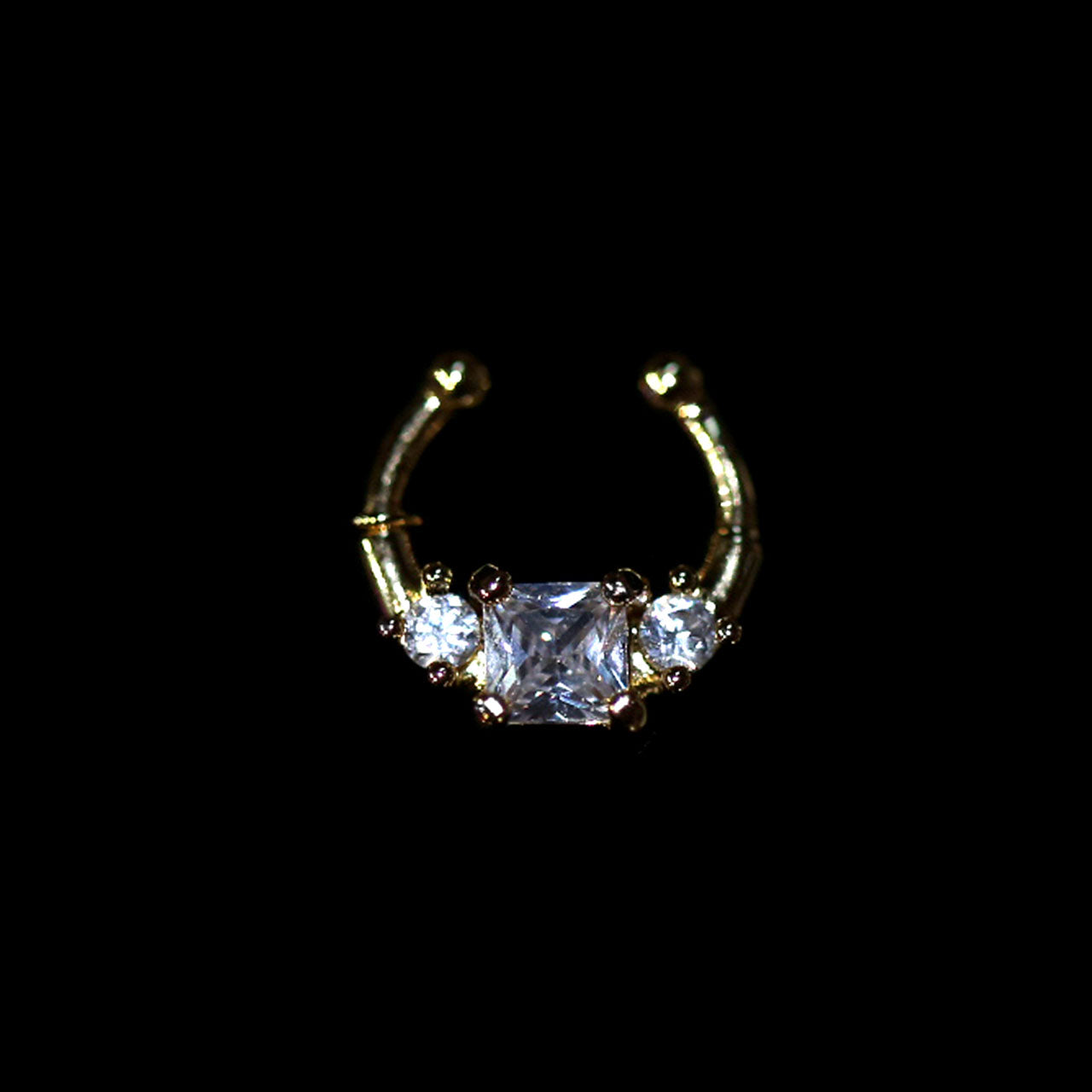CZ FACET FAUX SEPTUM NOSE RING