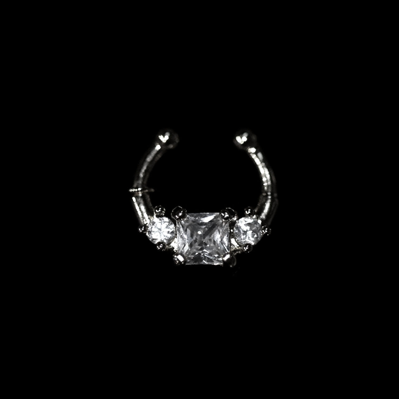 CZ FACET FAUX SEPTUM NOSE RING