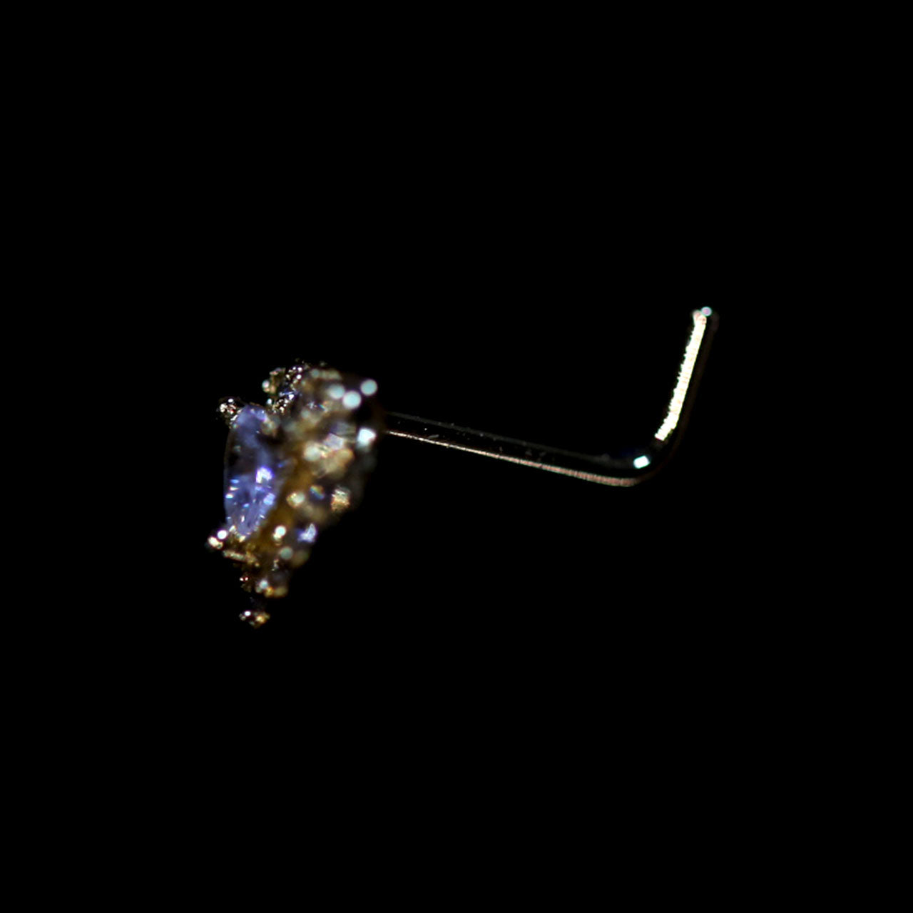 CZ CUSHION HEART NOSE STUD