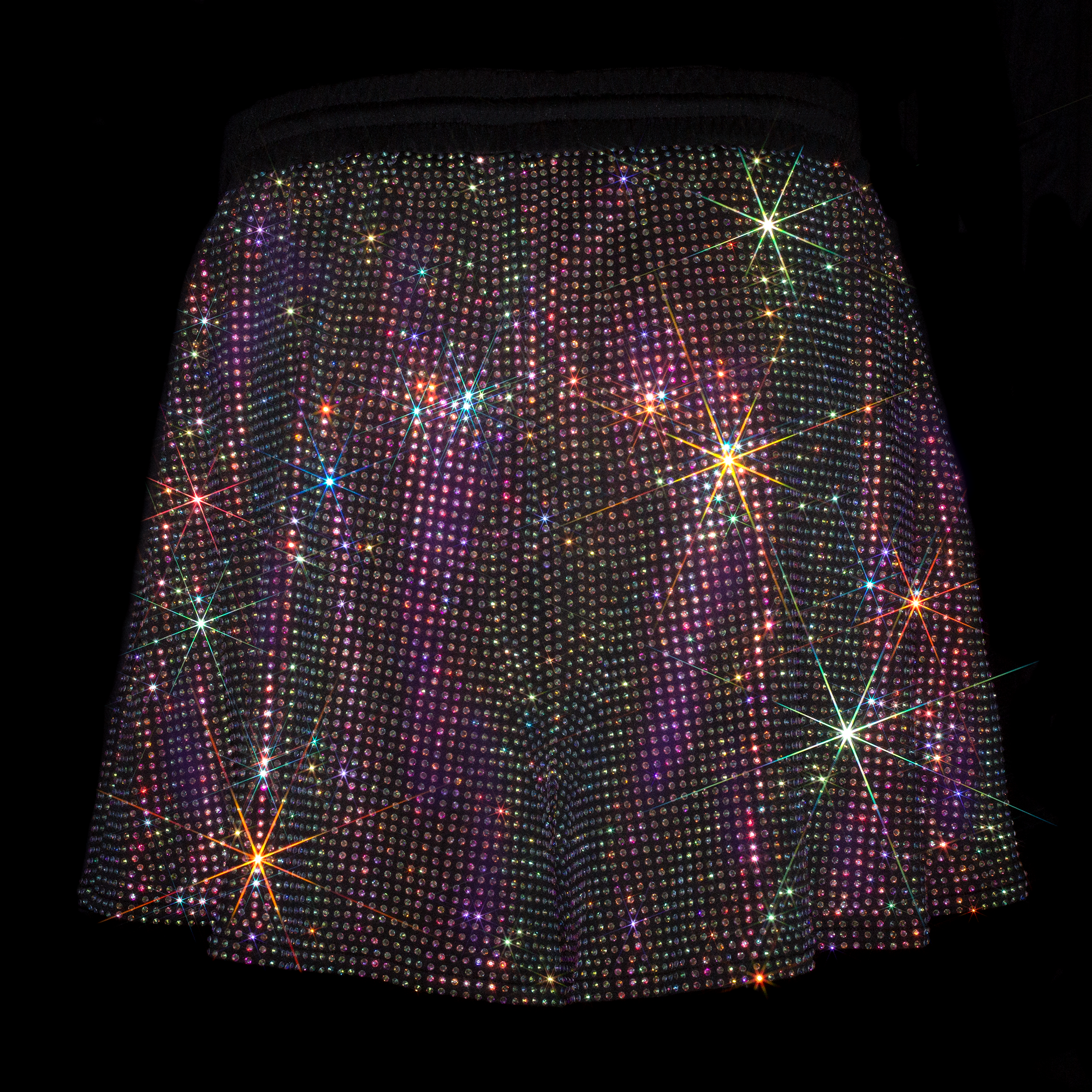 BLACK + AB CRYSTALLIZED UNISEX SHORTS