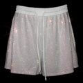 WHITE + AB CRYSTALLIZED UNISEX SHORTS