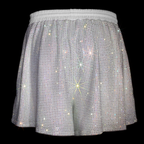 WHITE + AB CRYSTALLIZED UNISEX SHORTS