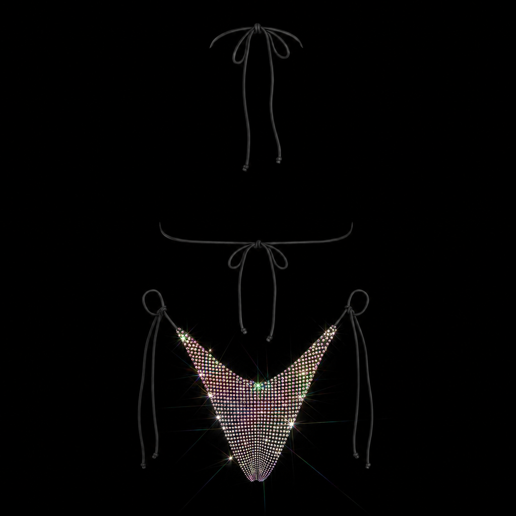 BLACK + AB CRYSTALLIZED BIKINI