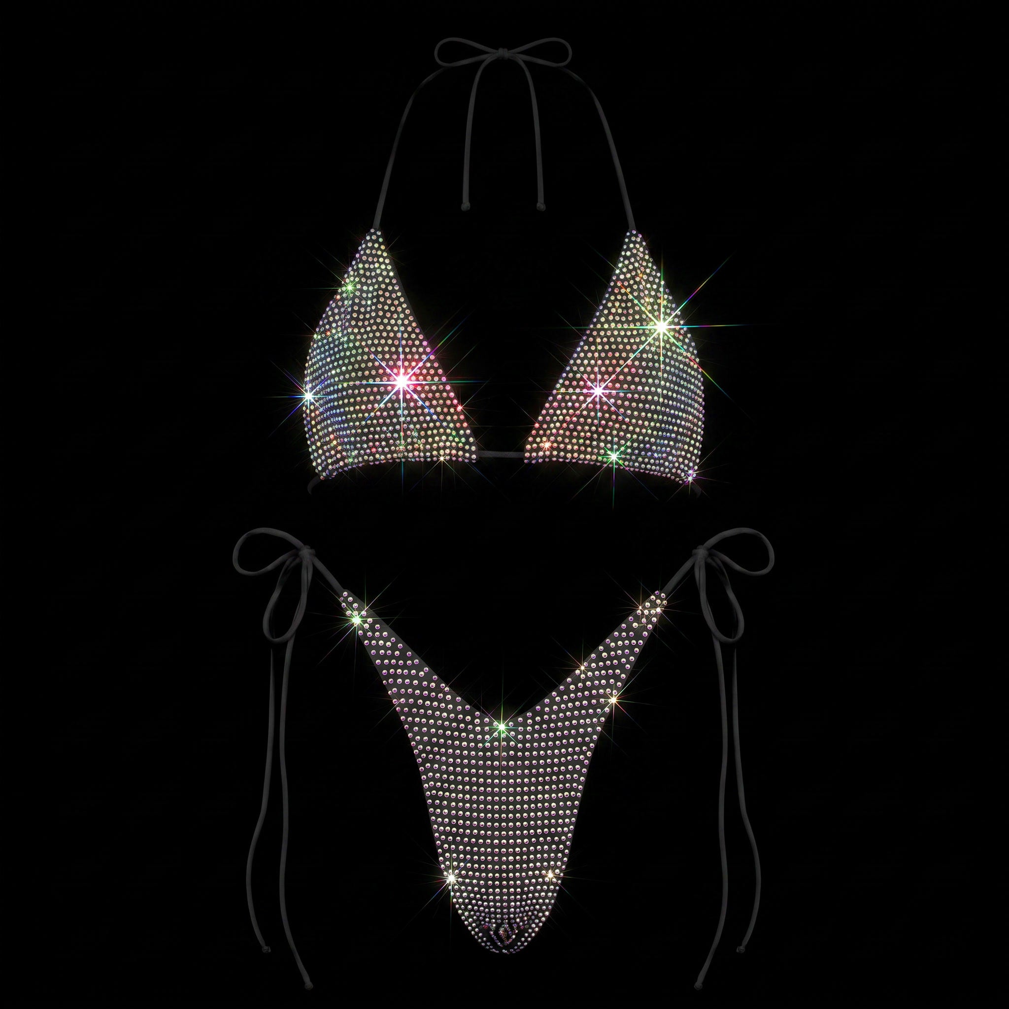 BLACK + AB CRYSTALLIZED BIKINI