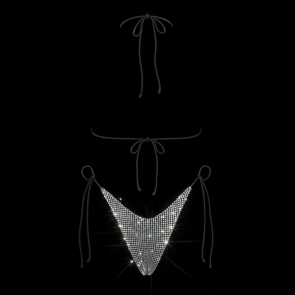 BLACK + CLEAR CRYSTALLIZED BIKINI