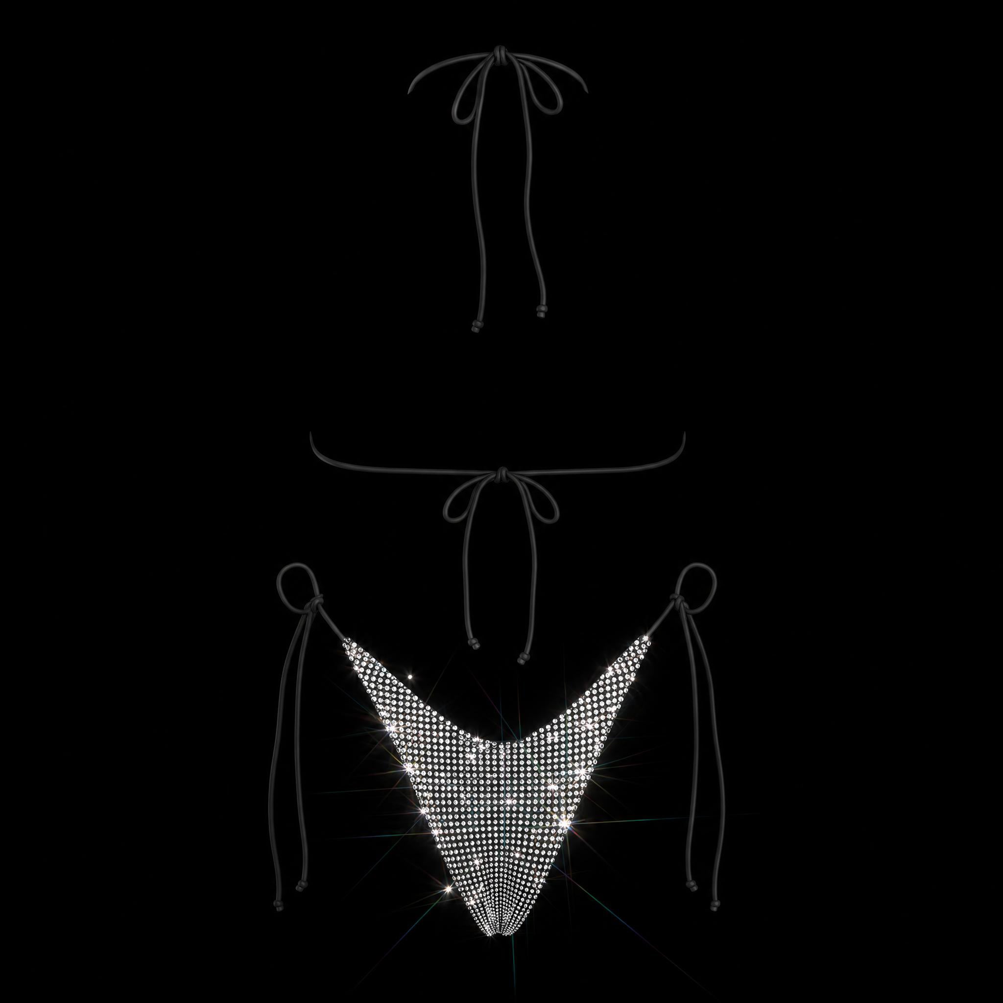 BLACK + CLEAR CRYSTALLIZED BIKINI