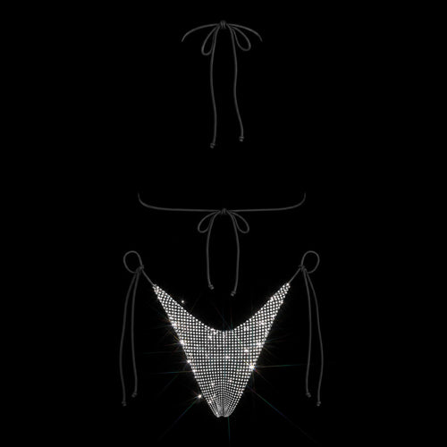 BLACK + CLEAR CRYSTALLIZED BIKINI