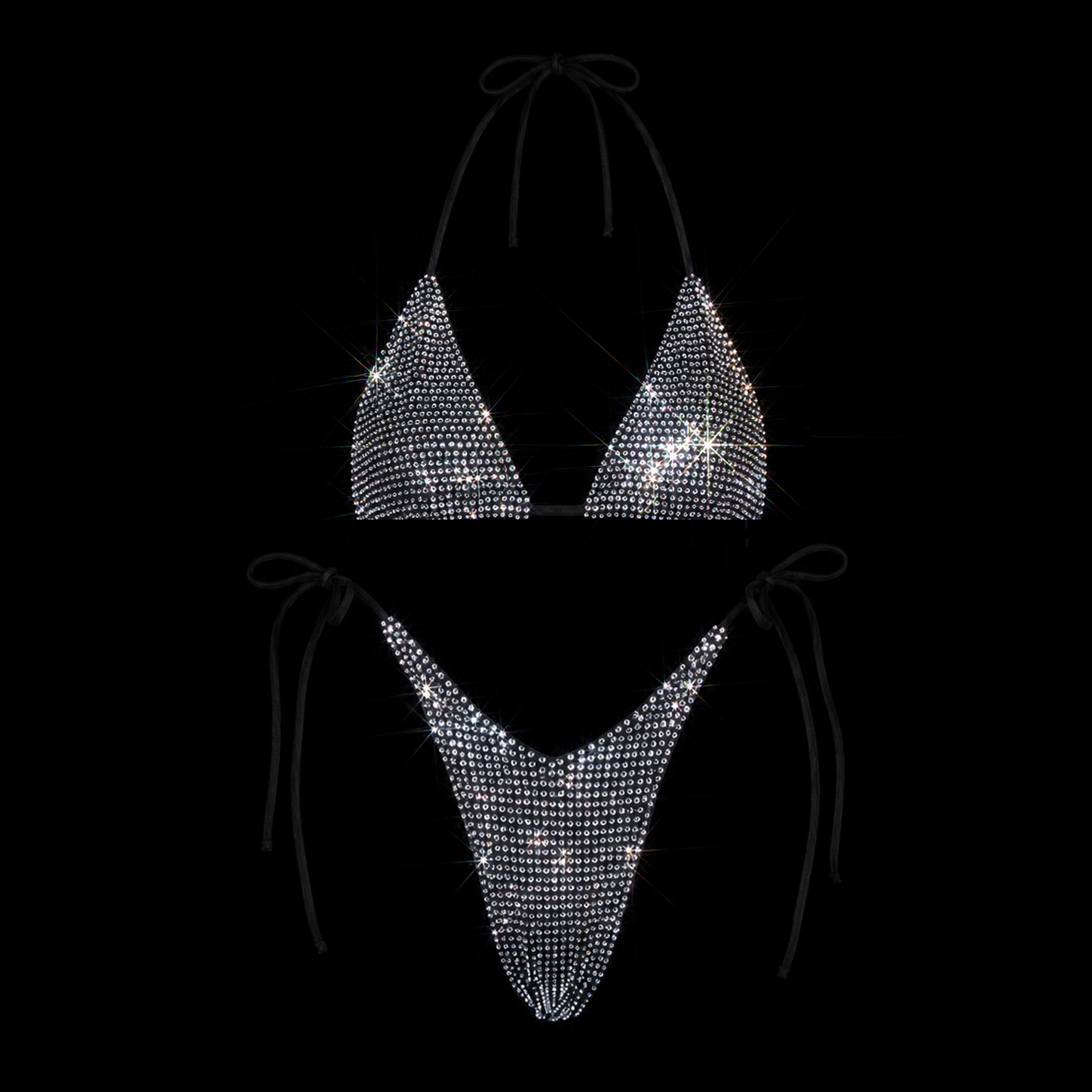 BLACK + CLEAR CRYSTALLIZED BIKINI