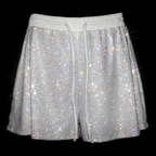 WHITE + CLEAR CRYSTALLIZED UNISEX SHORTS
