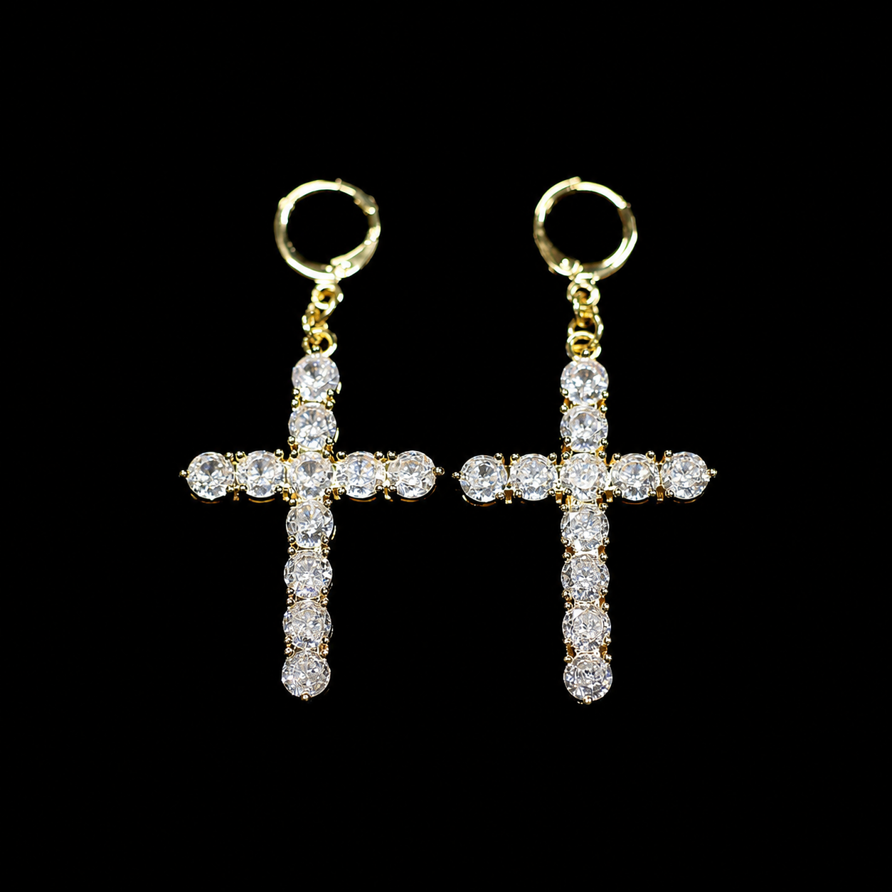 CZ CROSS EARRINGS