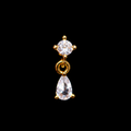 CZ TEAR DROP DANGLE NOSE STUD