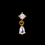 CZ TEAR DROP DANGLE NOSE STUD