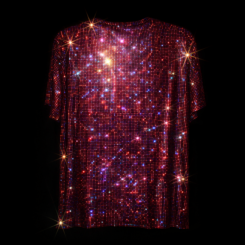 RED AB + BLACK CRYSTALLIZED T-SHIRT