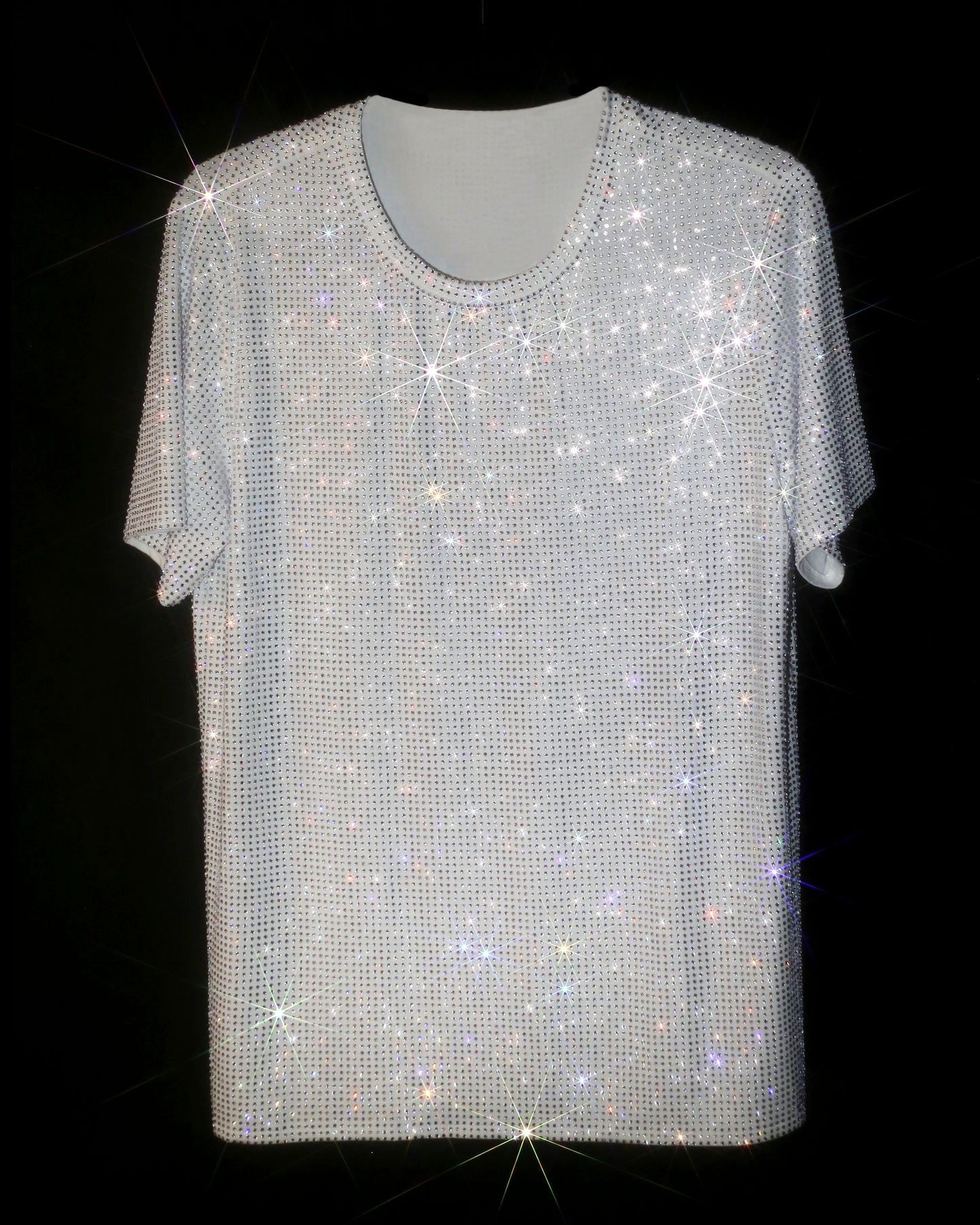 WHITE + CLEAR CRYSTALLIZED UNISEX T-SHIRT