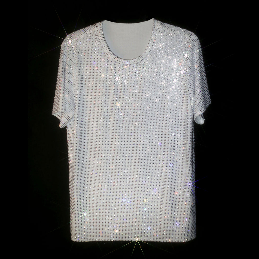 WHITE + CLEAR CRYSTALLIZED UNISEX T-SHIRT