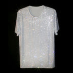 WHITE + CLEAR CRYSTALLIZED UNISEX T-SHIRT