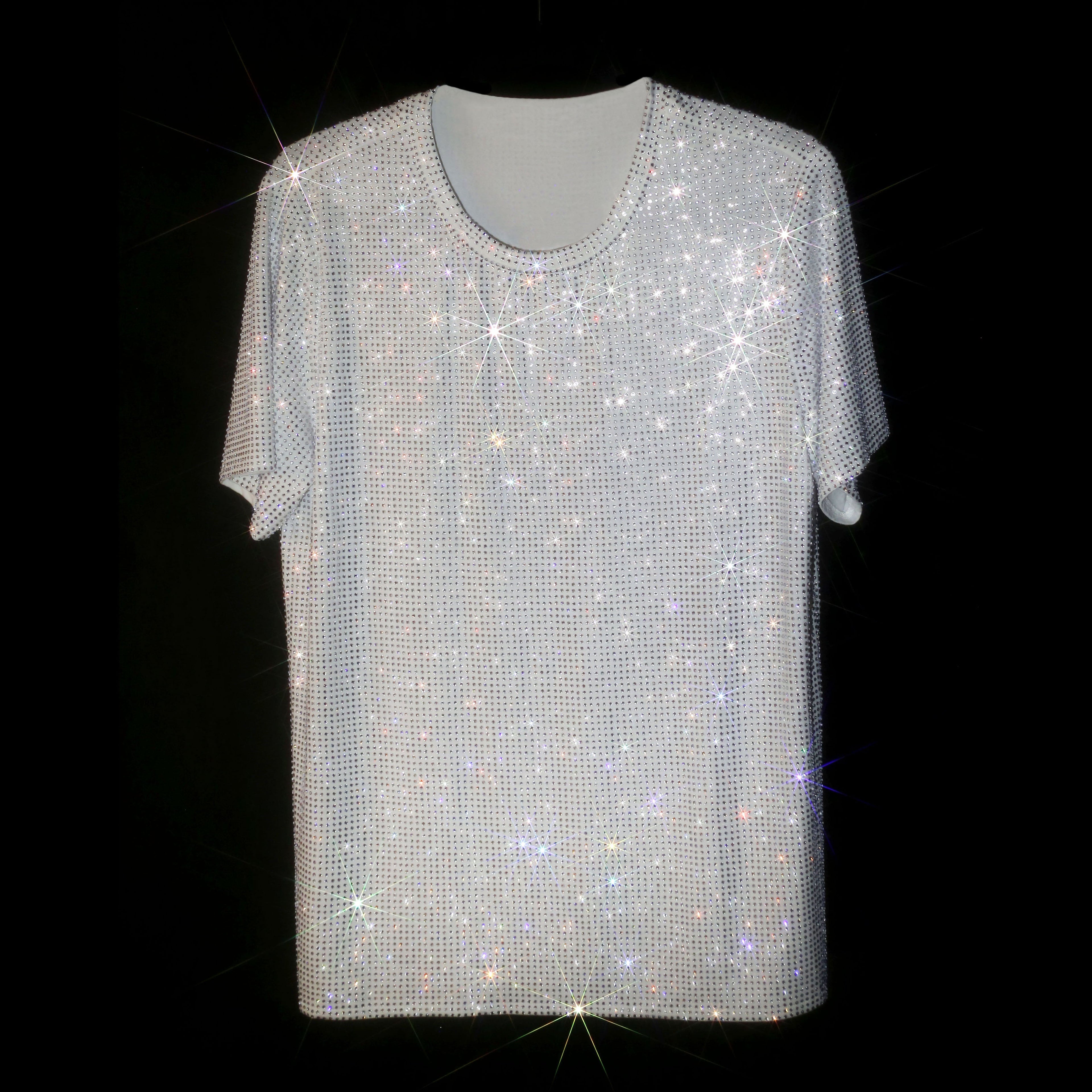 WHITE + CLEAR CRYSTALLIZED UNISEX T-SHIRT