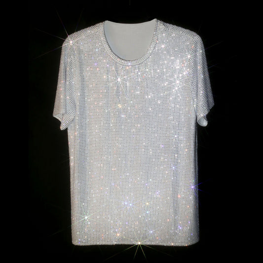 PRE-ORDER: WHITE + CLEAR CRYSTALLIZED UNISEX T-SHIRT