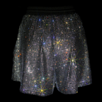 BLACK + CLEAR CRYSTALLIZED UNISEX SHORTS