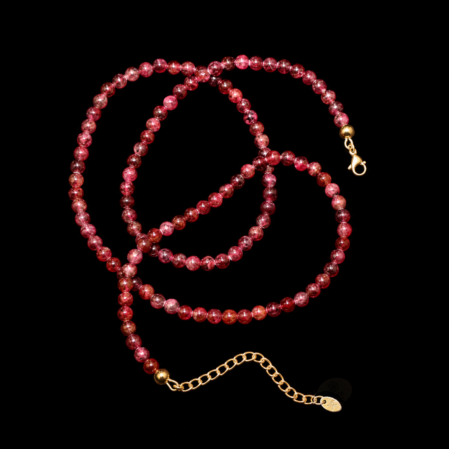GARNET CRYSTAL BEADED BELLYCHAIN