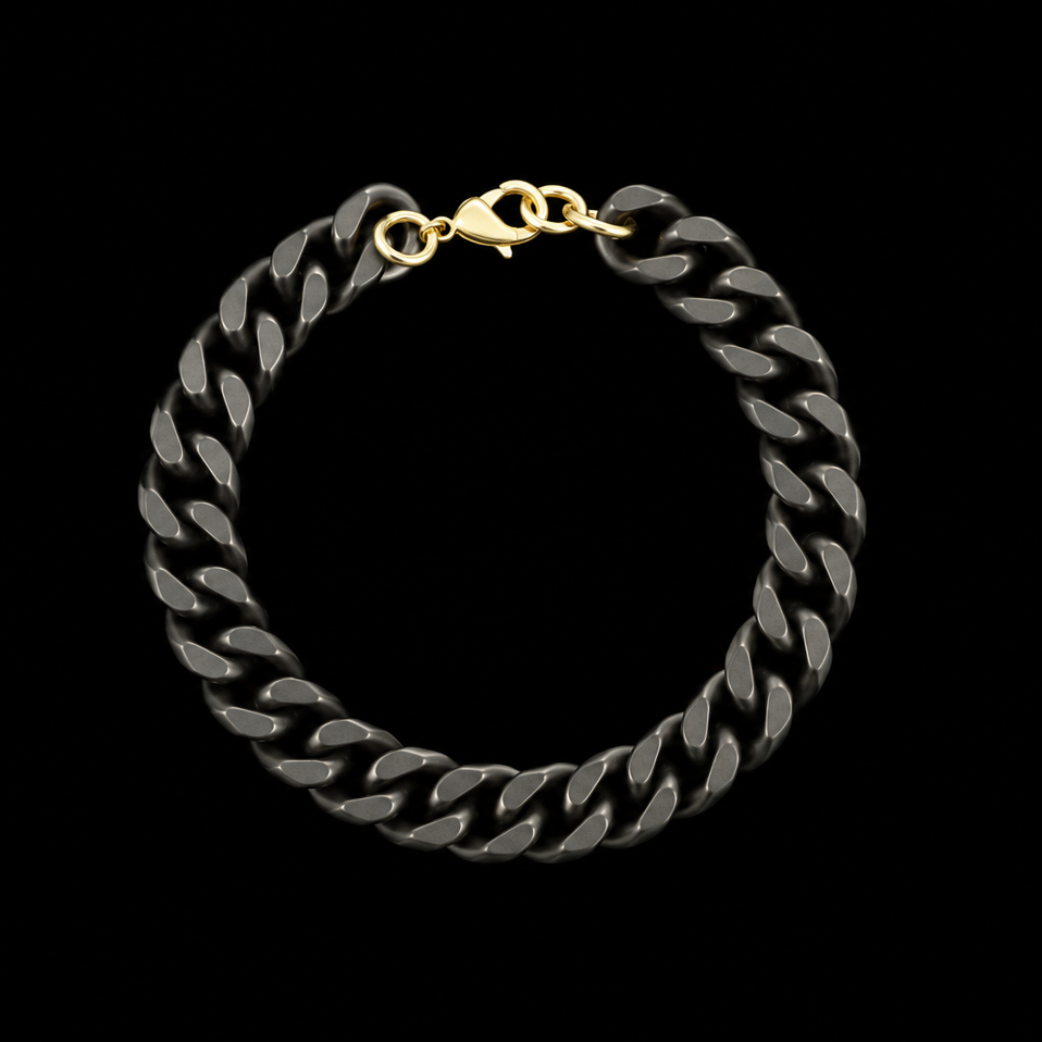 MATTE BLACK CUBAN LINK ANKLET