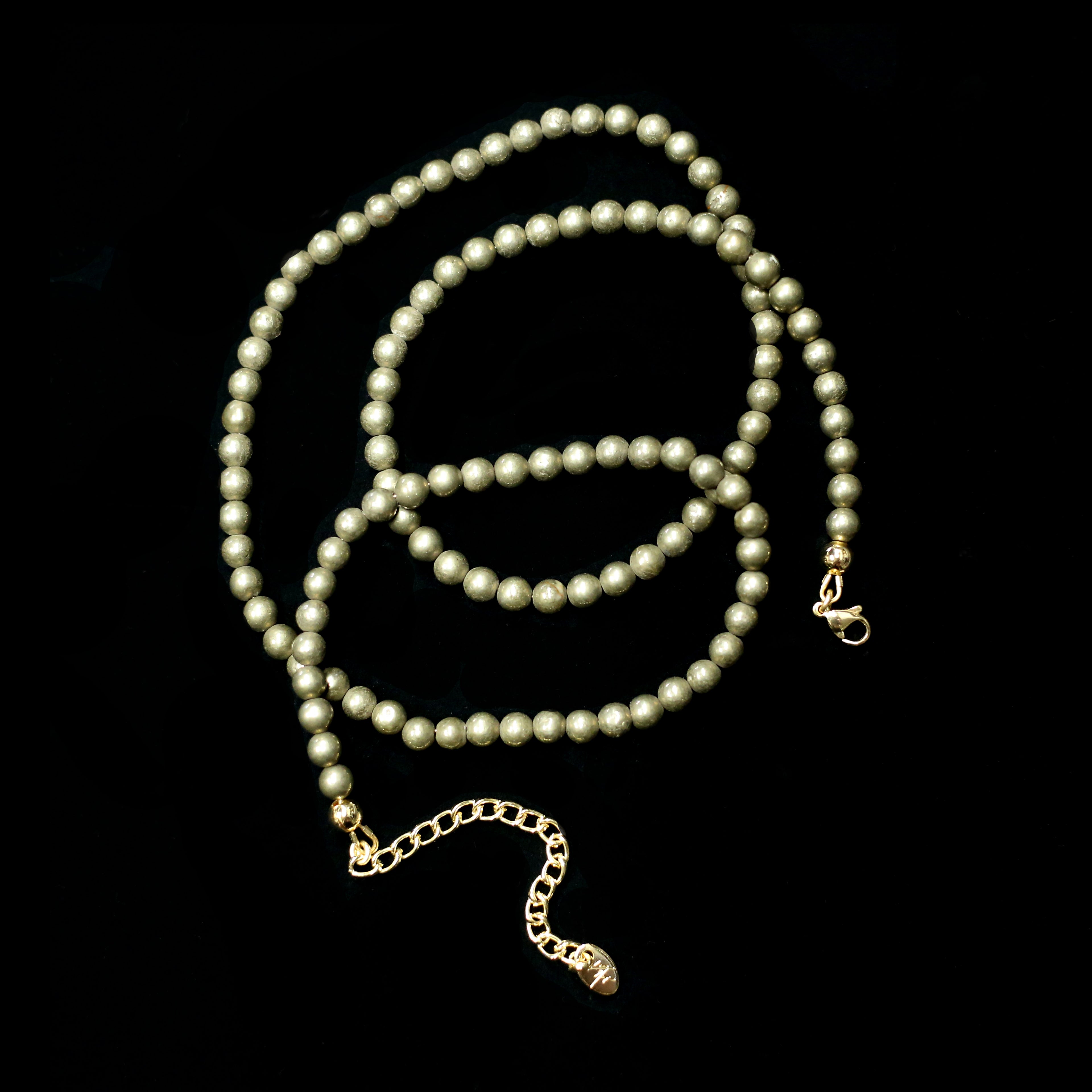 PYRITE BEADED BELLY CHAIN