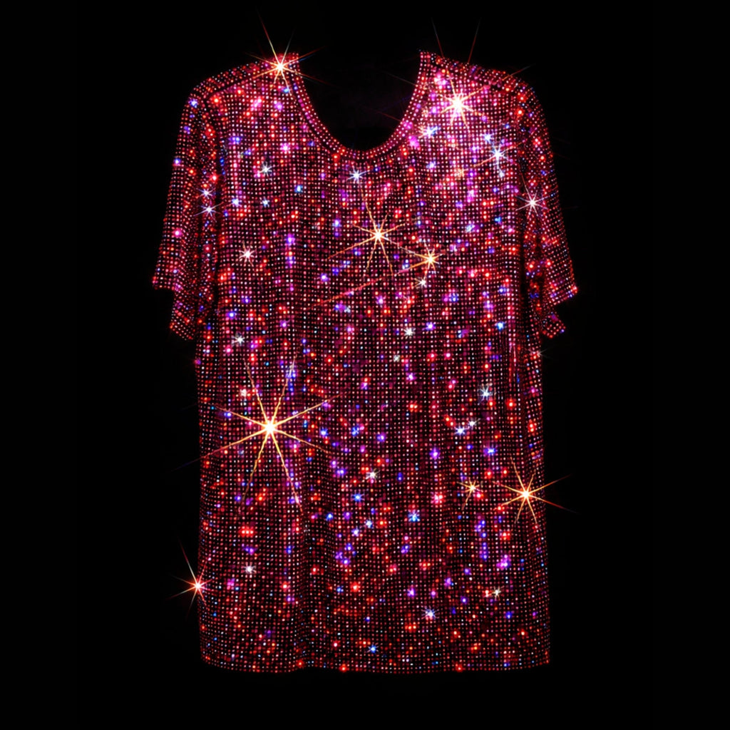 RED AB + BLACK CRYSTALLIZED T-SHIRT