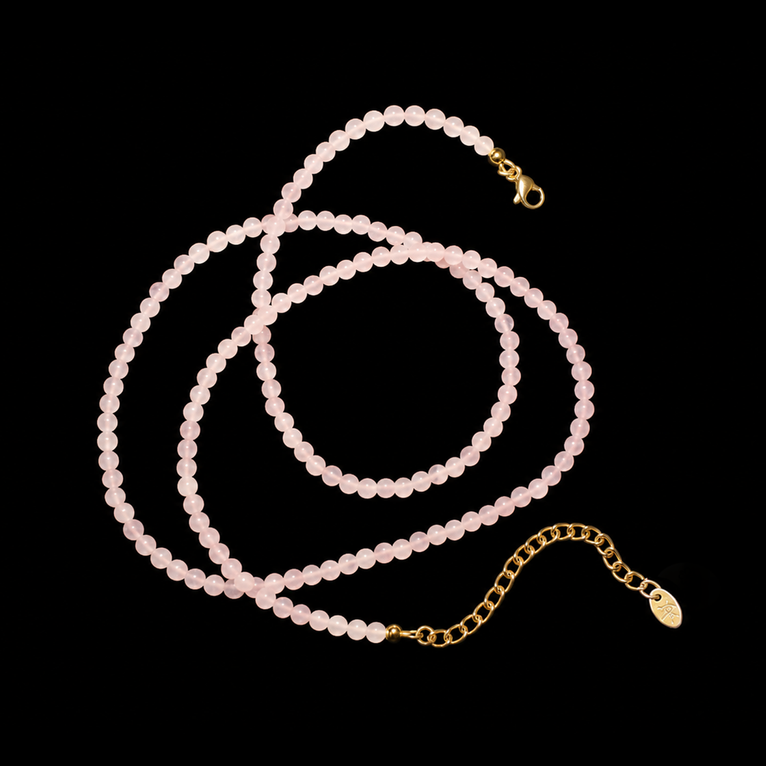ROSE QUARTZ BEADED BELLY CHAIN