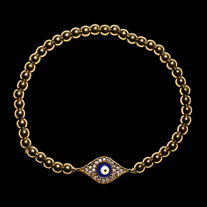 3MM EVIL EYE BEADED BRACELET