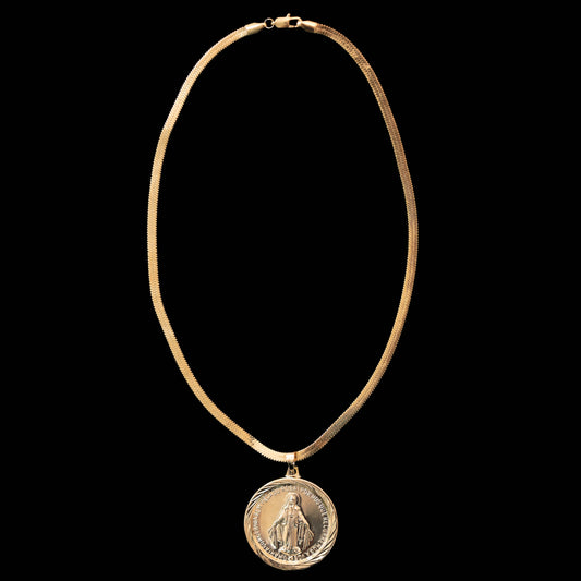 HERRINGBONE COIN NECKLACE I