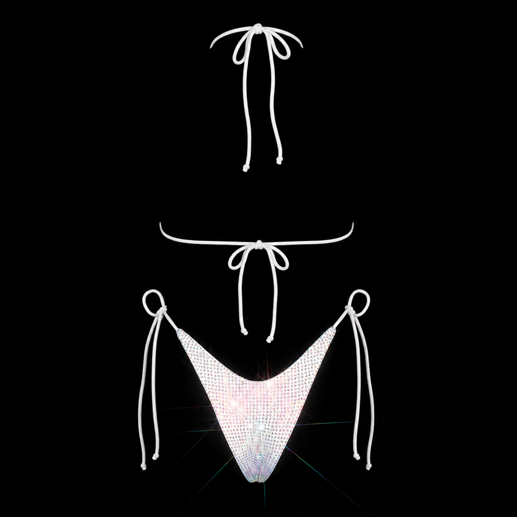 WHITE + AB CRYSTALLIZED BIKINI