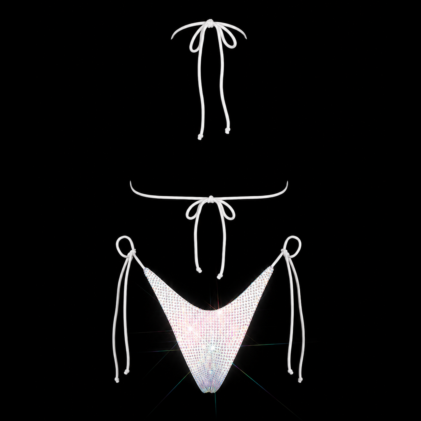 WHITE + AB CRYSTALLIZED BIKINI