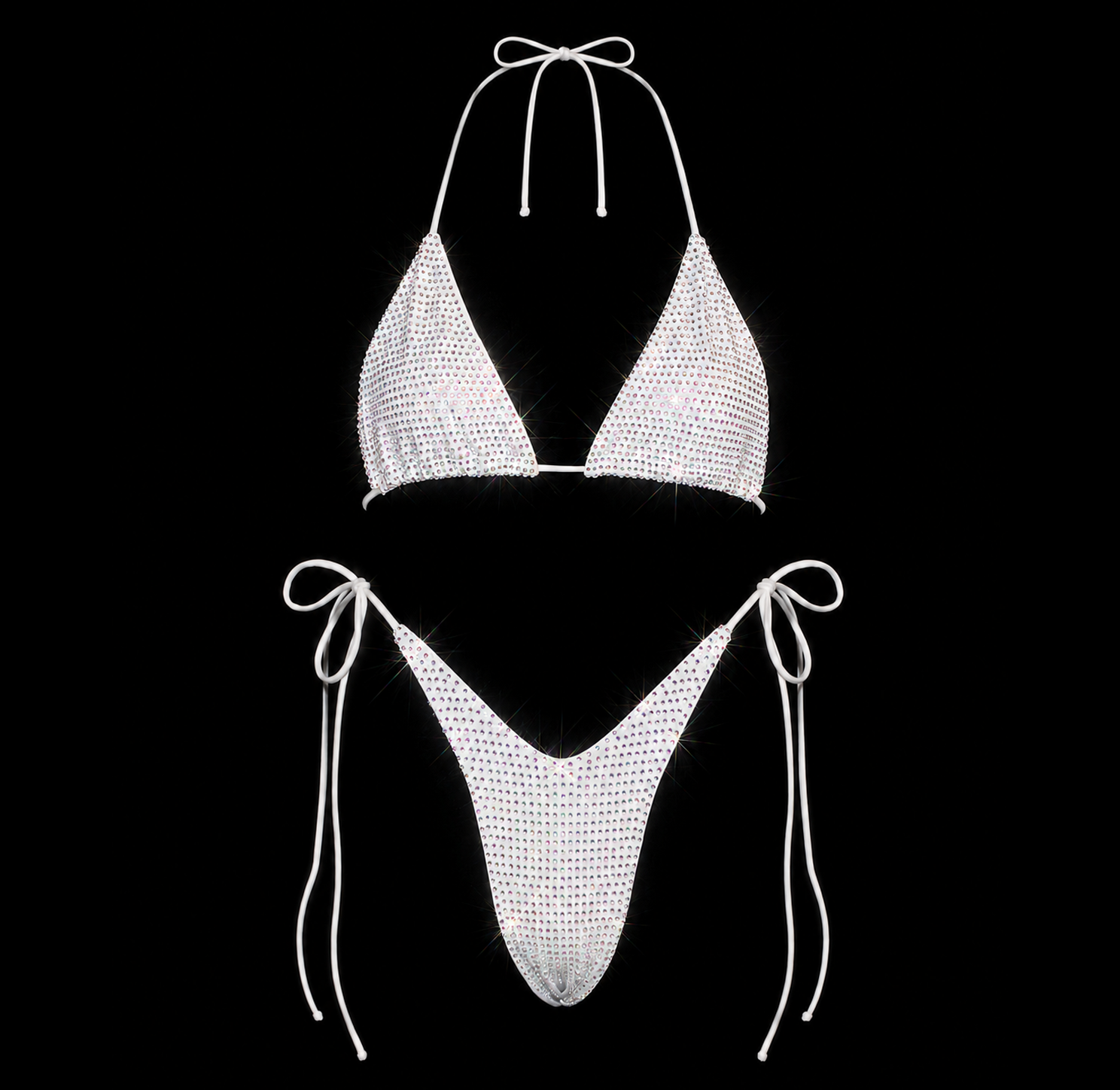 WHITE + AB CRYSTALLIZED BIKINI