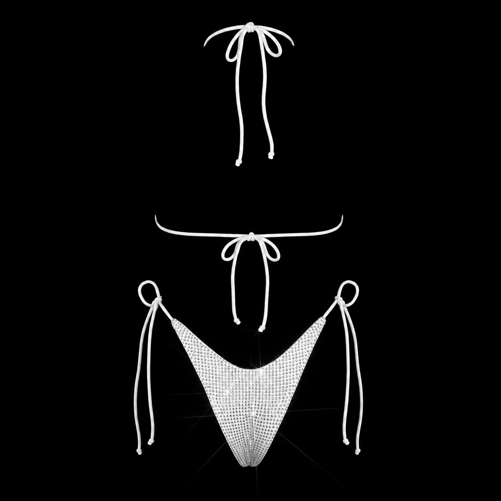 WHITE + CLEAR CRYSTALLIZED BIKINI