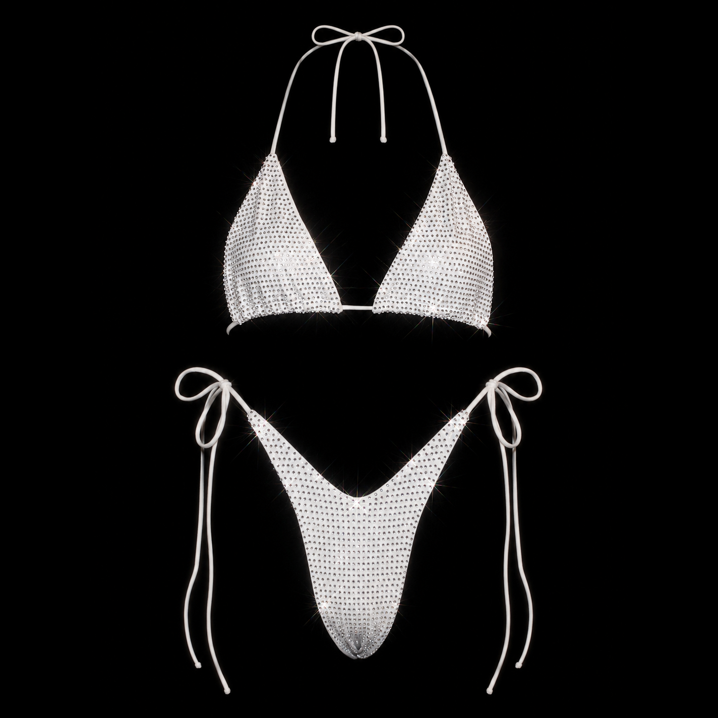 WHITE + CLEAR CRYSTALLIZED BIKINI
