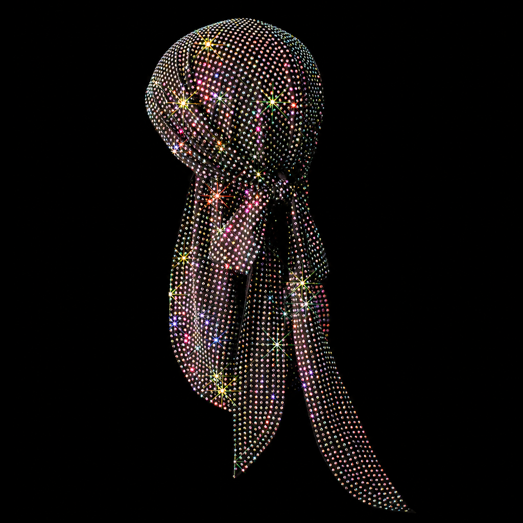BLACK + AB CRYSTALLIZED UNISEX DURAG