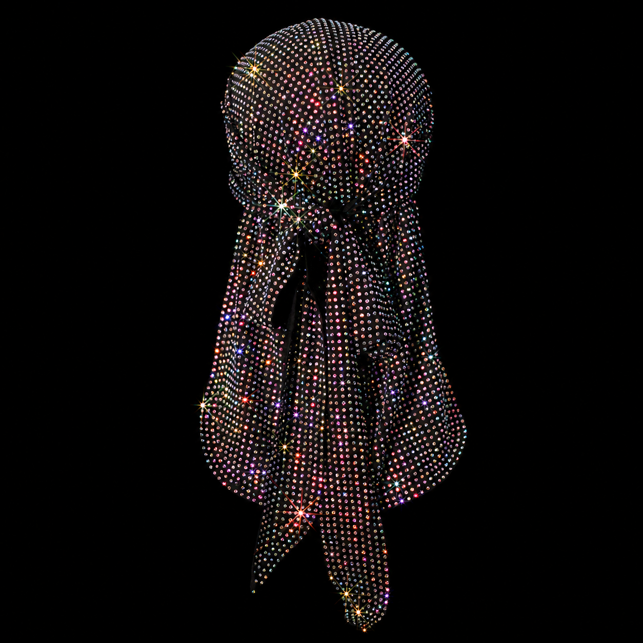 BLACK + AB CRYSTALLIZED UNISEX DURAG