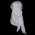 WHITE + CLEAR CRYSTALLIZED UNISEX DURAG