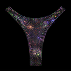 BLACK + AB CRYSTALLIZED HI-CUT THONG