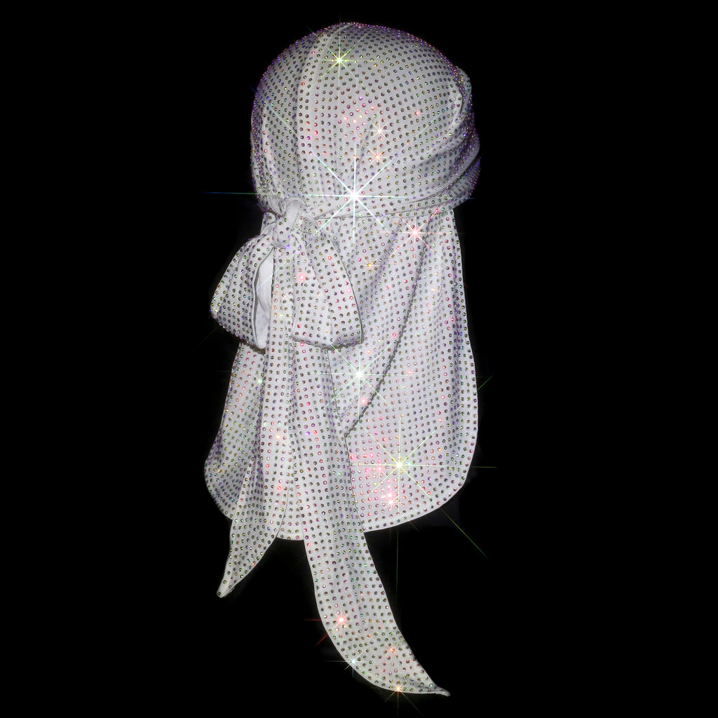 WHITE + AB CRYSTALLIZED UNISEX DURAG