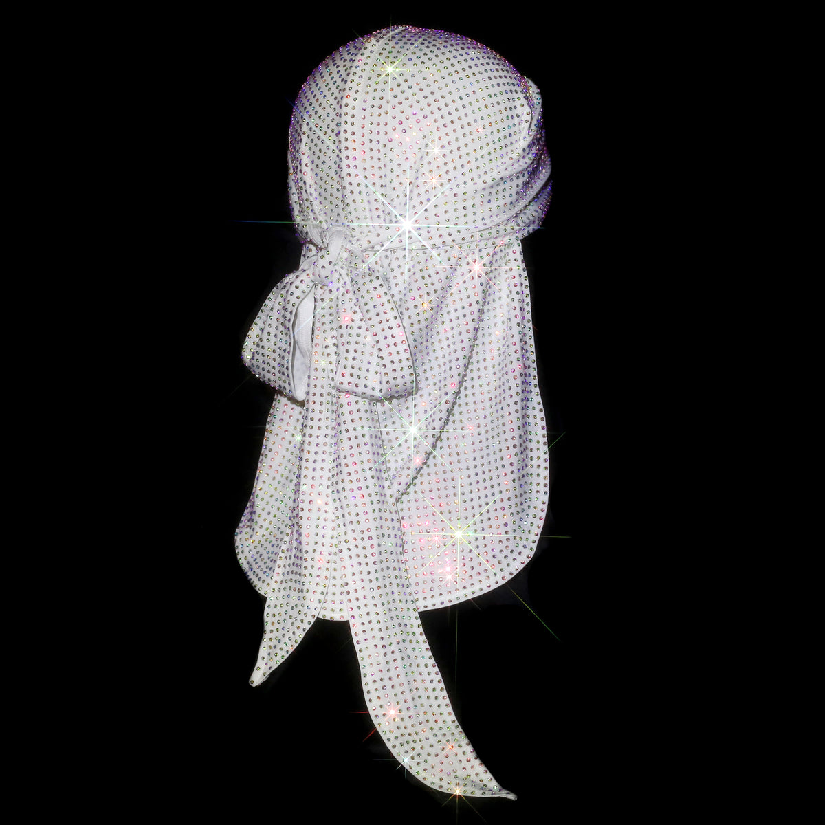 WHITE + AB CRYSTALLIZED UNISEX DURAG