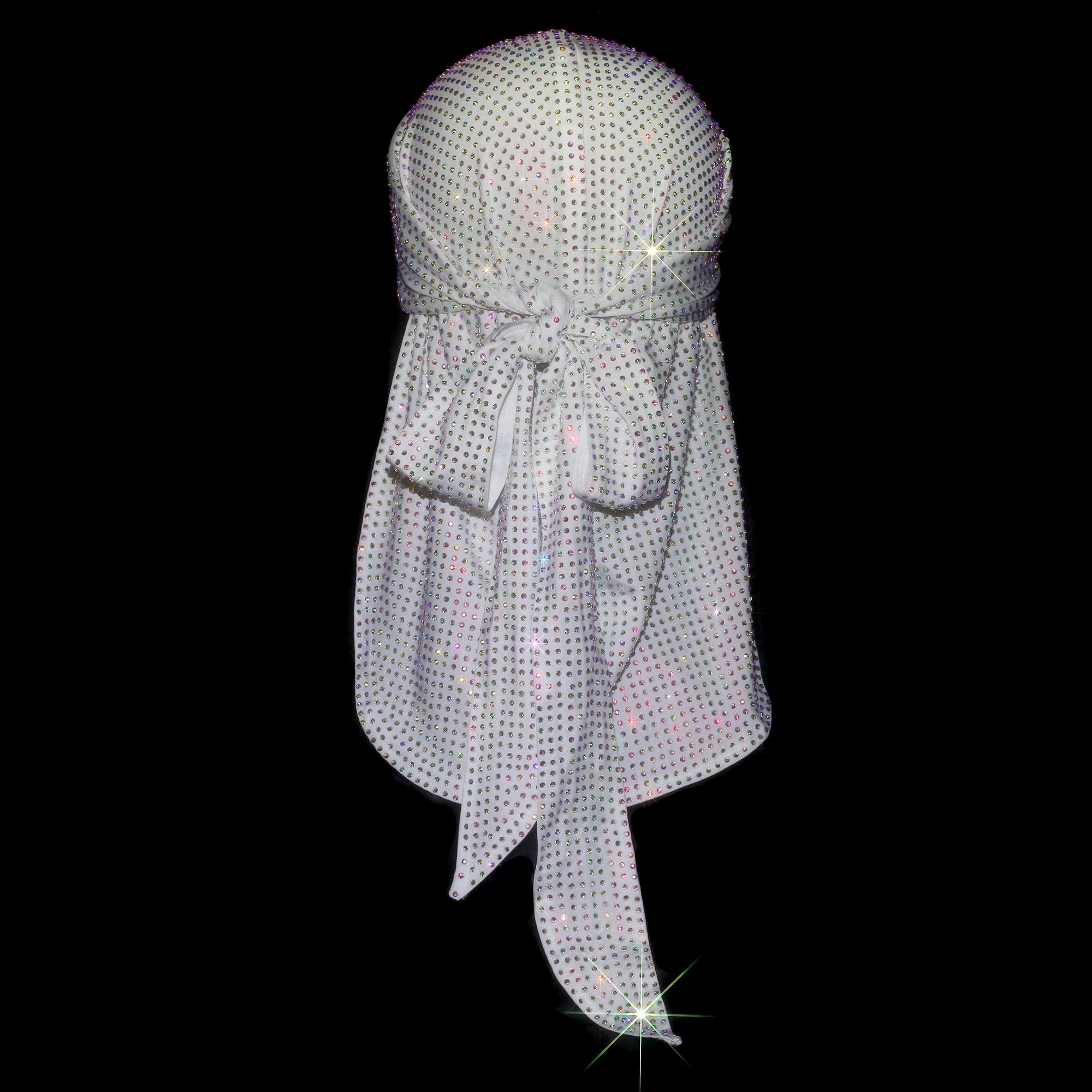 WHITE + AB CRYSTALLIZED UNISEX DURAG