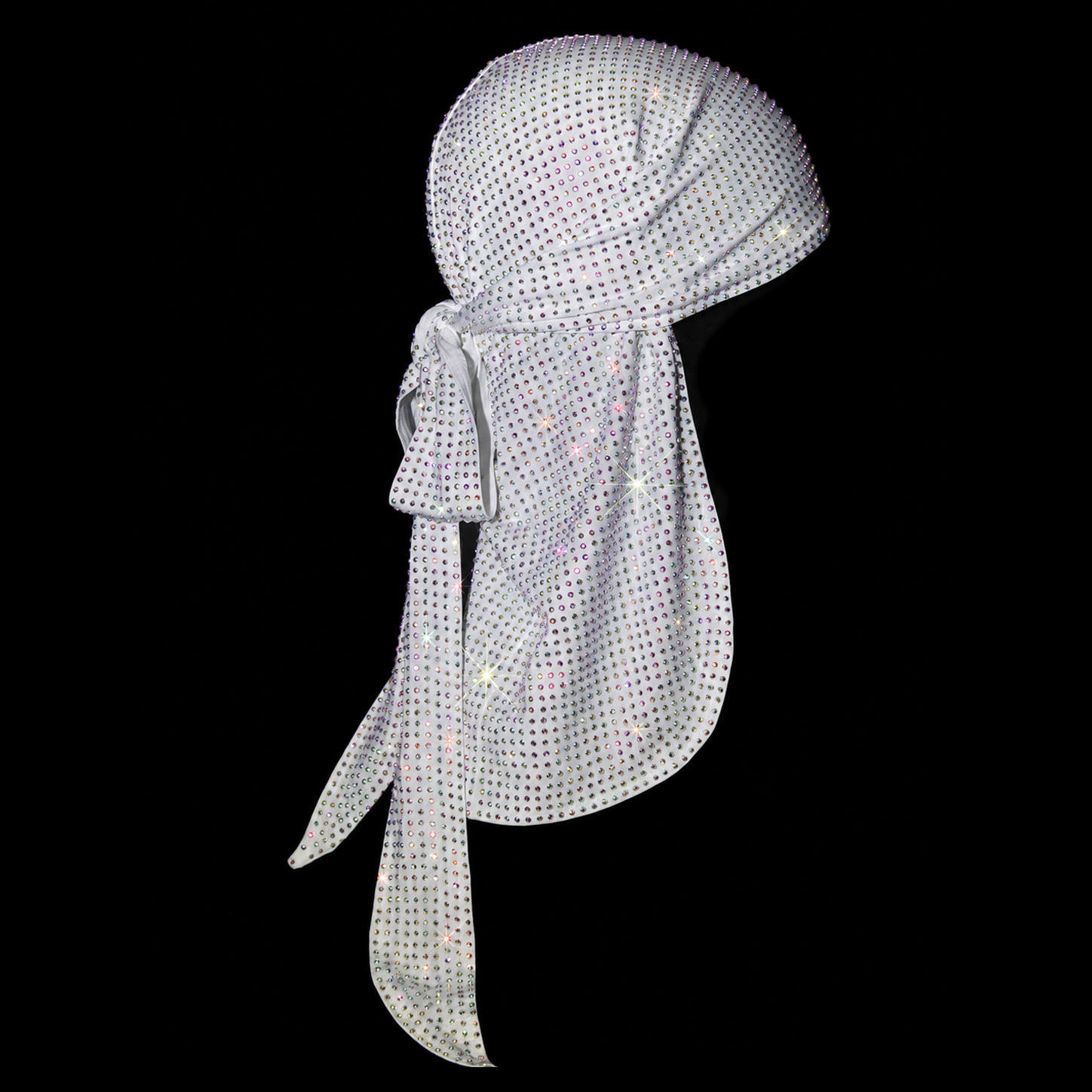 WHITE + AB CRYSTALLIZED UNISEX DURAG