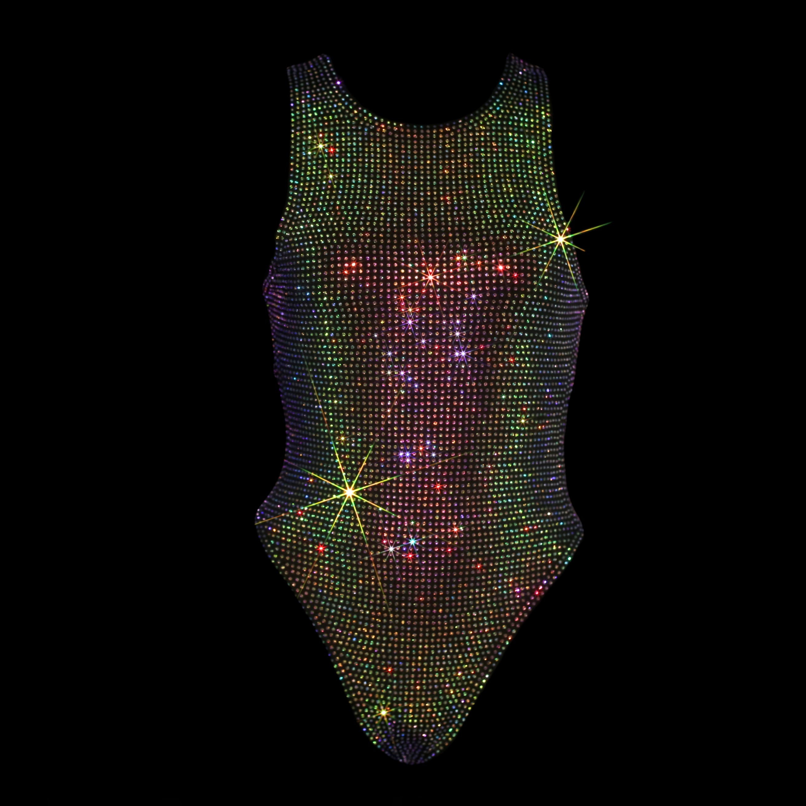 BLACK + AB CRYSTALLIZED LEOTARD